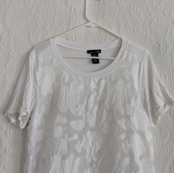 Rxb Sheer White Floral Tshirt Applique Flowers Embroidered Femme Goddess Spring - Picture 2 of 9